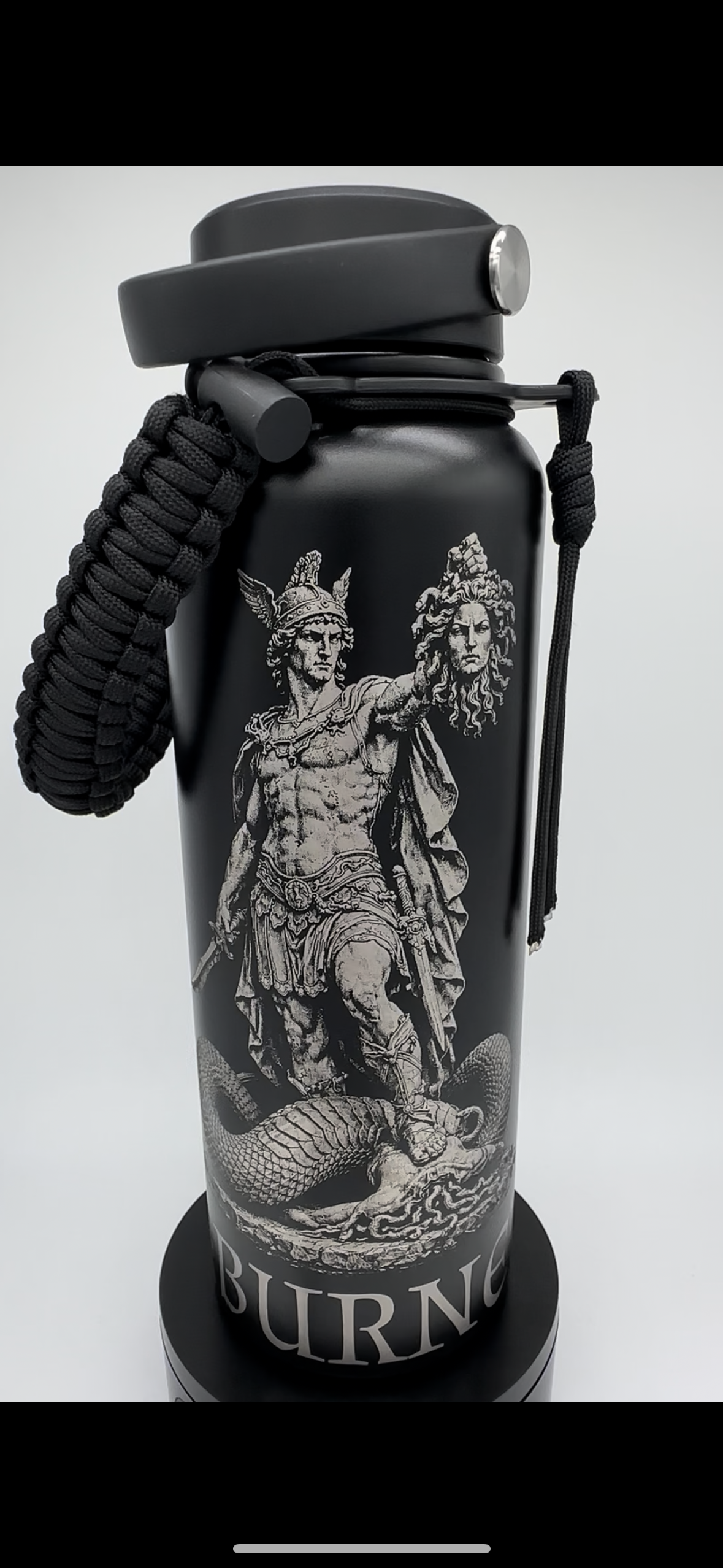 "My Eyes Are Up Here" 40 ounce Standard Powder-Coated Finish (Black)