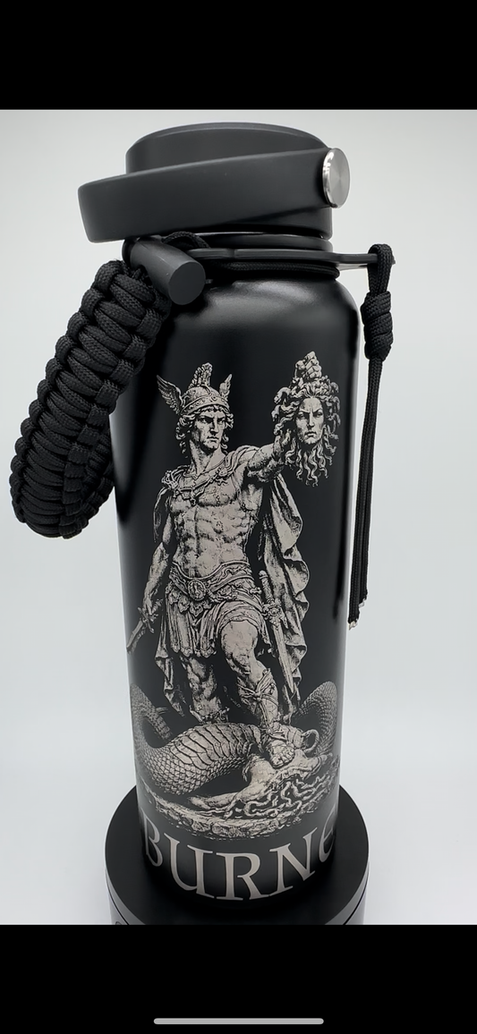 "My Eyes Are Up Here" 40 ounce Standard Powder-Coated Finish (Black)