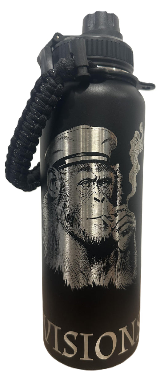 "Been there Done that" 40oz Stainless Steel Black Bottle Standard Powder-Coated Finish