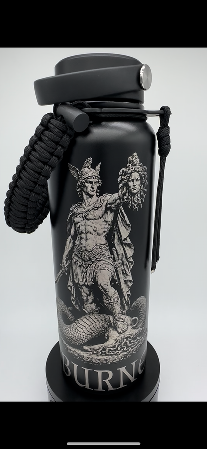 "My Eyes Are Up Here" 40 ounce Standard Powder-Coated Finish (Black)