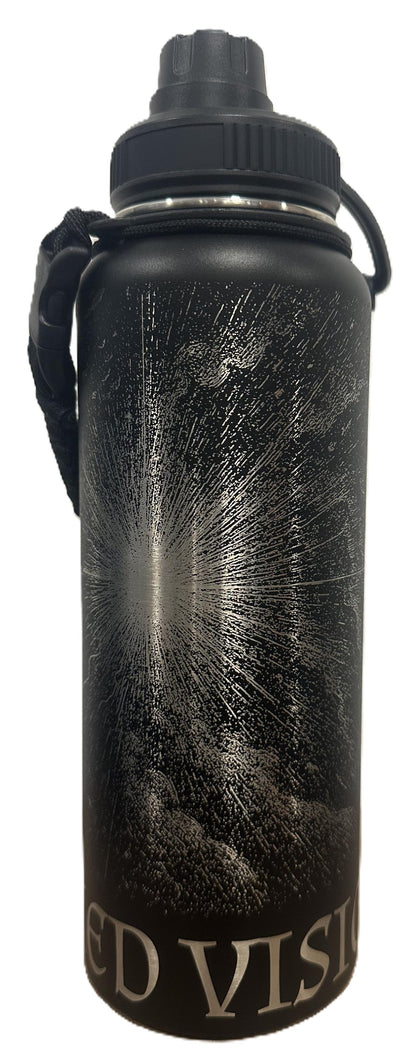 "Grand New Beginnings" 40oz Stainless Steel Black Bottle Standard Powder-Coated Finish