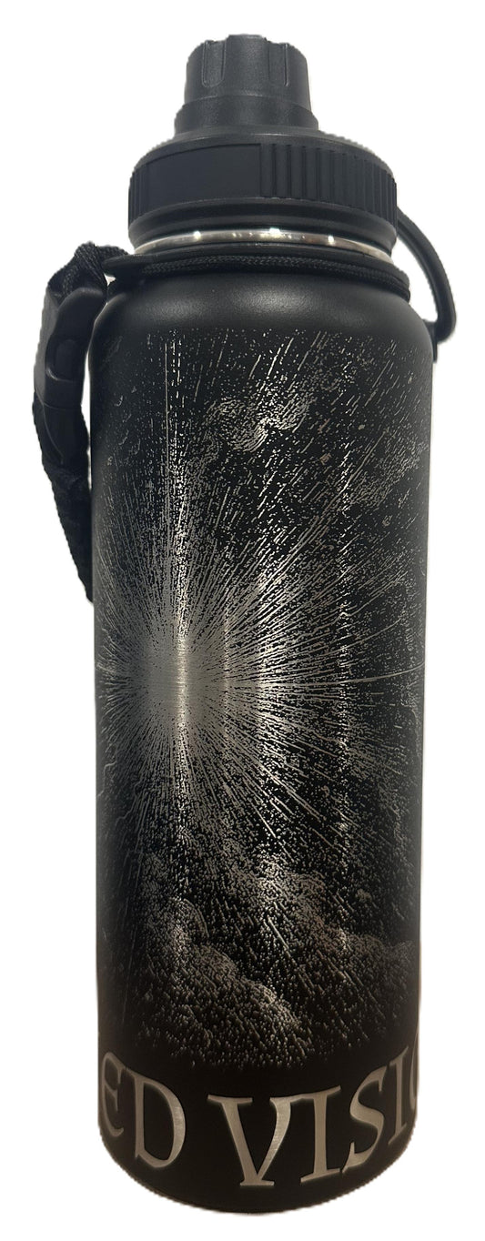 "Grand New Beginnings" 40oz Stainless Steel Black Bottle Standard Powder-Coated Finish