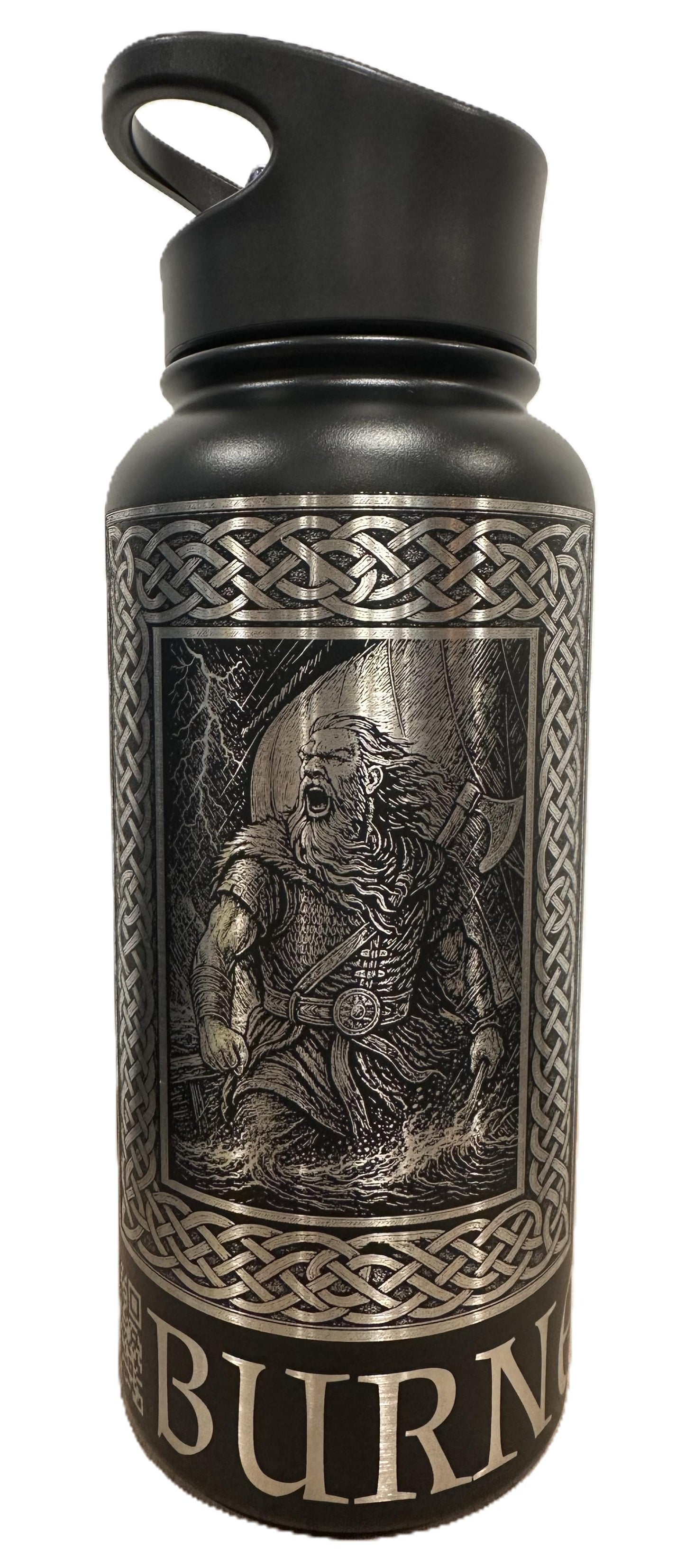 "Hawk send for Help!" 32oz Stainless Steel Bottle with a Standard Powder-Coated Finish