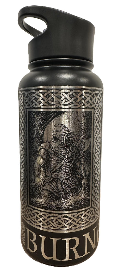 "Hawk send for Help!" 32oz Stainless Steel Bottle with a Standard Powder-Coated Finish