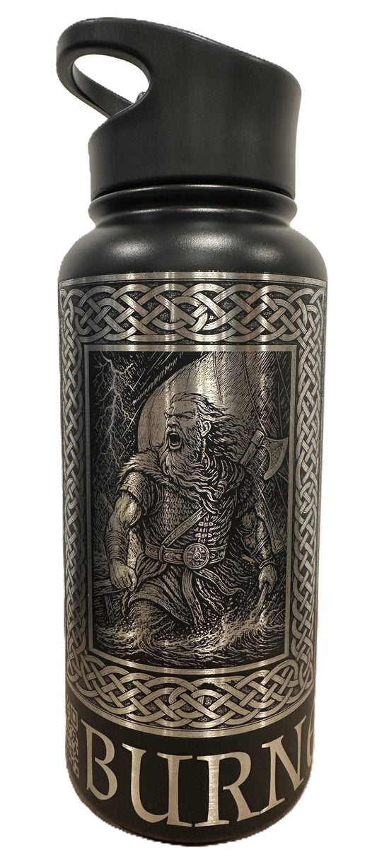 "Hawk send for Help!" 32oz Stainless Steel Bottle with a Standard Powder-Coated Finish