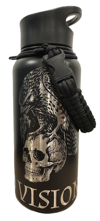 "Hawk send for Help!" 32oz Stainless Steel Bottle with a Standard Powder-Coated Finish