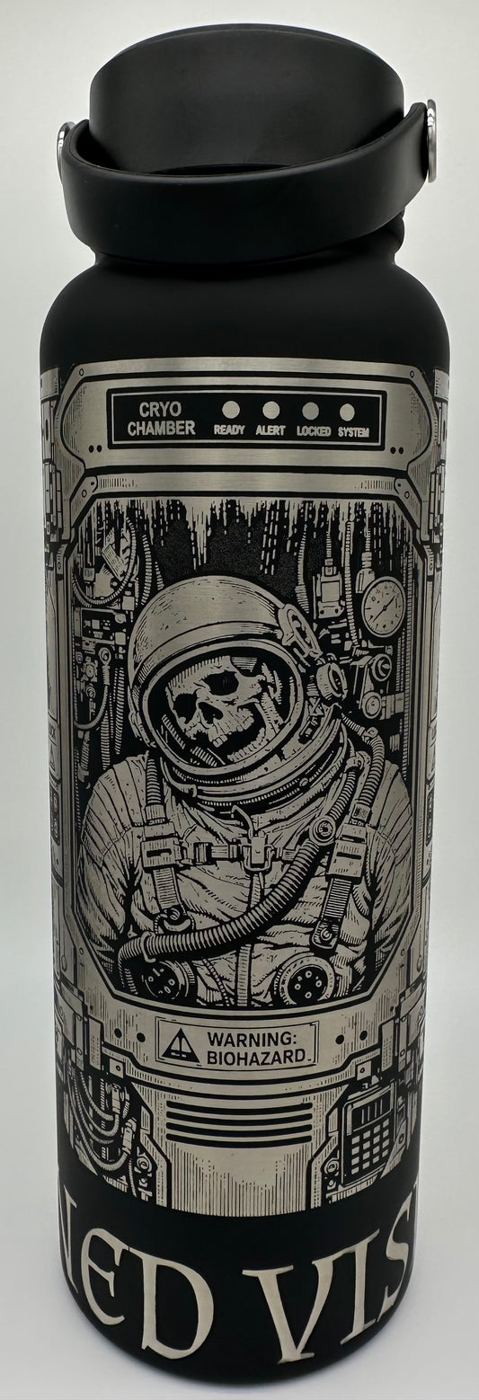 "One way Sleep" 40 ounce Soft-Touch Powder-Coated Finish (Black)