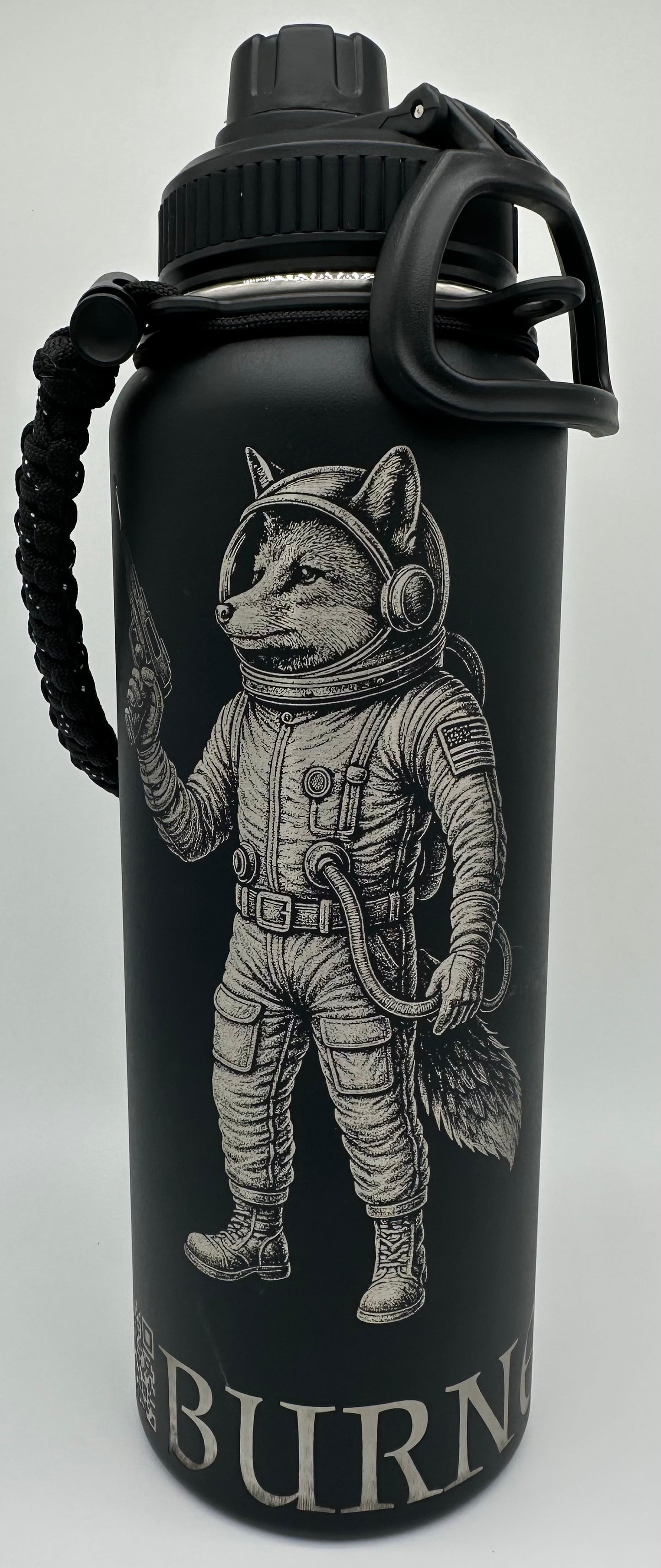 "Save my Brother" 40oz Stainless Steel Black Bottle Standard Powder-Coated Finish