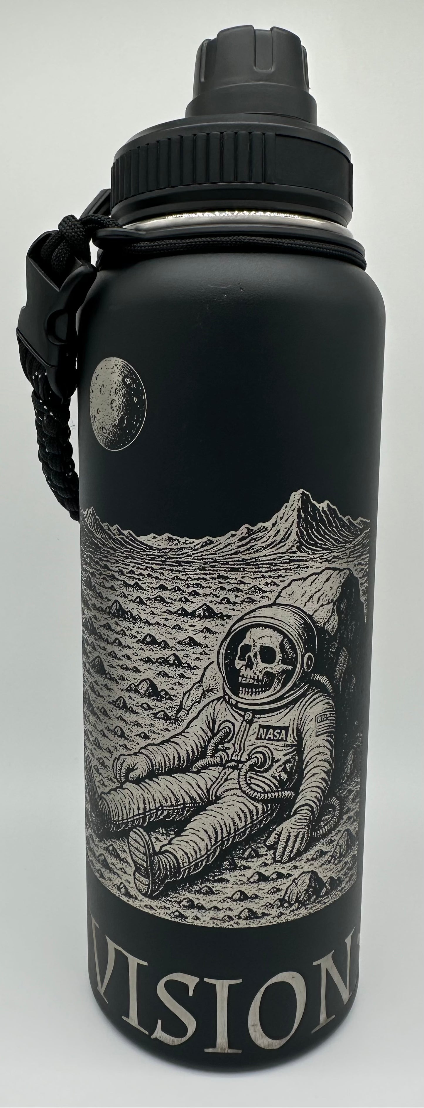 "Save my Brother" 40oz Stainless Steel Black Bottle Standard Powder-Coated Finish